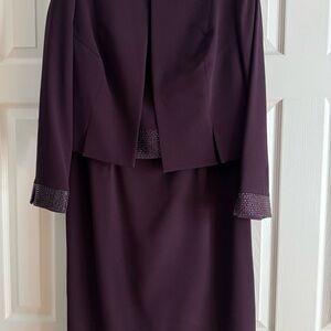 Elegant Plum Cocktail Dress and Jacket